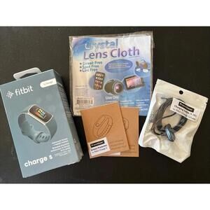 Fitbit Charge 5 Activity Tracker - Steel Blue/Platinum Stainless Steel Bundle